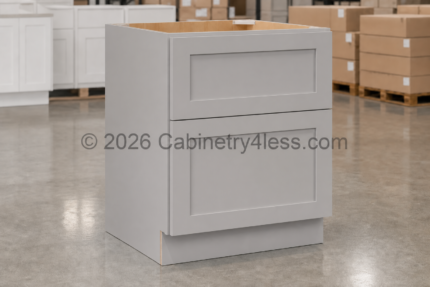 High Glossy Gray Two Drawer Base