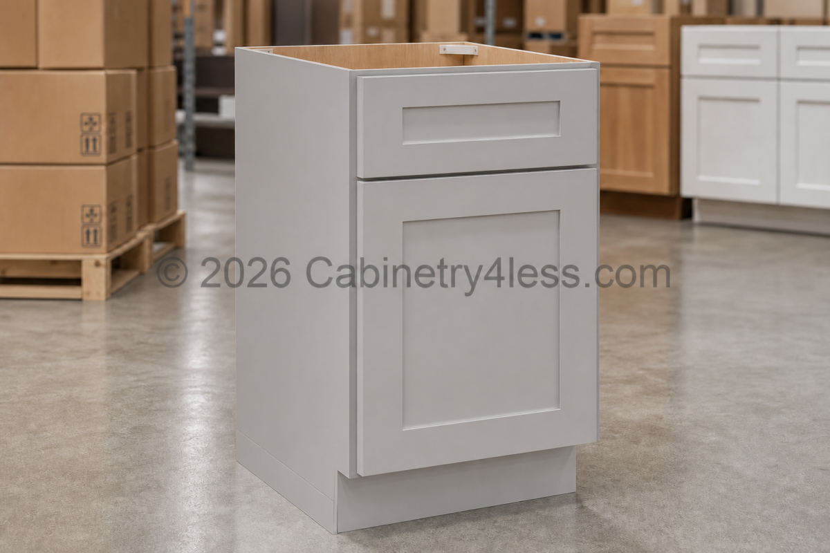 HG-BWB18 – High Glossy Gray Base Waste Basket Cabinet (BWB18)