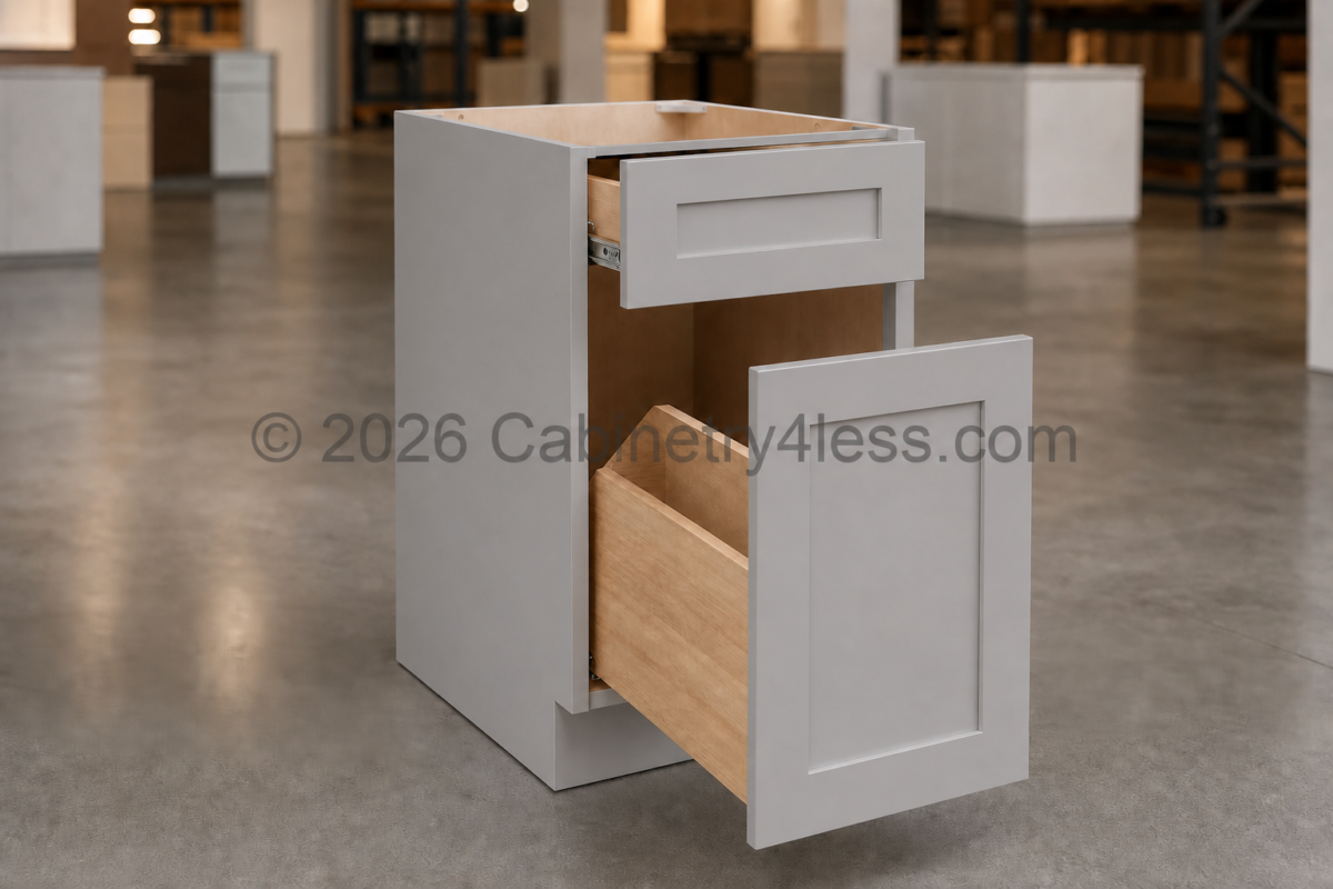 HG-BWB18 – High Glossy Gray Base Waste Basket Cabinet (BWB18)