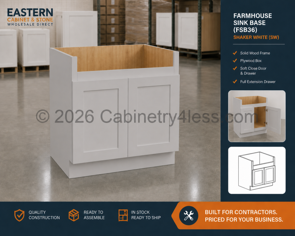 HG-FSB36 – High Glossy Gray Farmhouse Sink Base (FSB36)