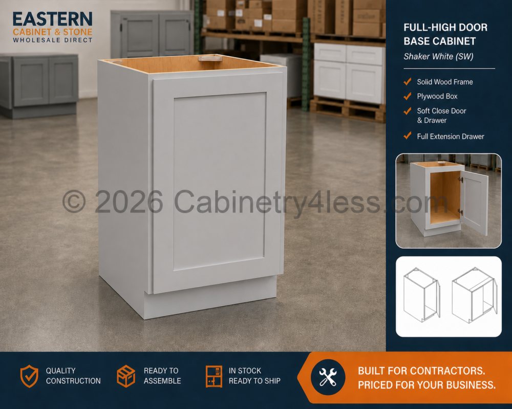 HG-FHB18 – High Glossy Gray Full-High Door Base Cabinet (FHB18)