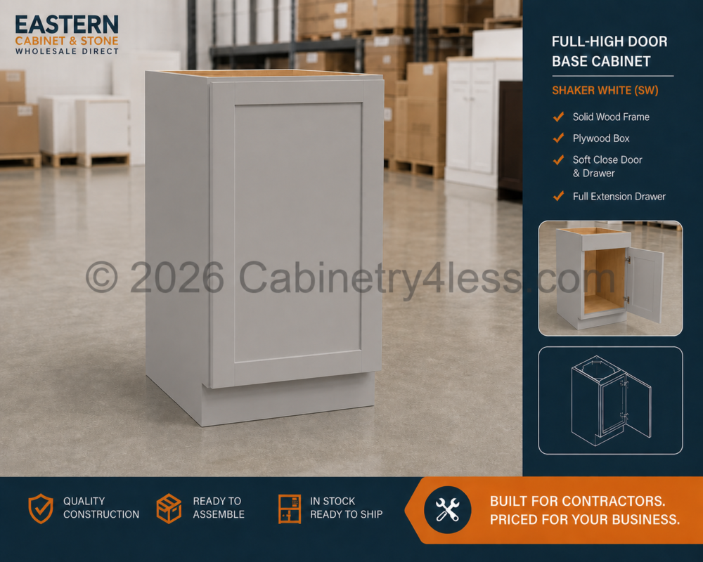 HG-FHB24 – High Glossy Gray Full-High Door Base Cabinet (FHB24)