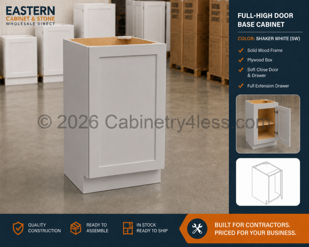 HG-FHB36 – High Glossy Gray Full-High Door Base Cabinet (FHB36)