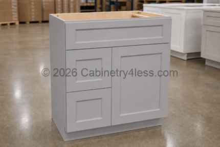 HG-V30TDL - High Glossy Gray Combo Vanity with 2 Drawers Left (V30TDL)