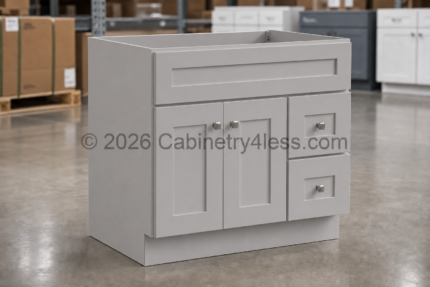 HG-V30TDR - High Glossy Gray Combo Vanity with 2 Drawers Right (V30TDR)