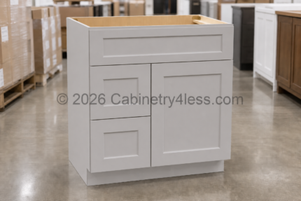 HG-V36TDL - High Glossy Gray Combo Vanity with 2 Drawers Left (V36TDL)