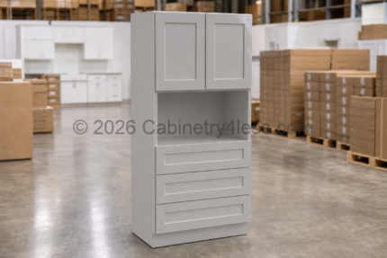 High Glossy Gray Oven Pantry 33"W