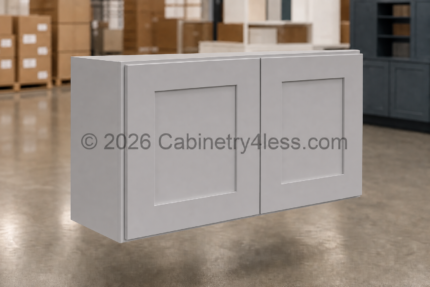 High Glossy Gray Wall Cabinet Double Doors 12"H