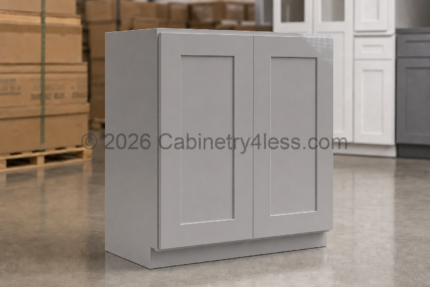 High Glossy Gray Wall Cabinet Double Doors 24″H