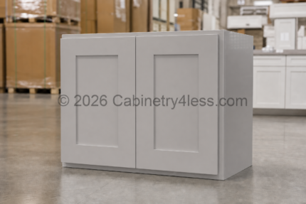 High Glossy Gray Refrigerator Wall Cabinet Double Doors 24″H