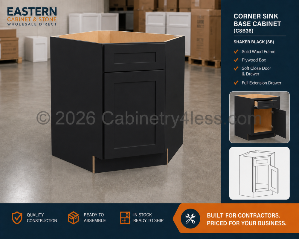 IB-CSB36 – Iron Black Corner Sink Base Cabinet (CSB36)