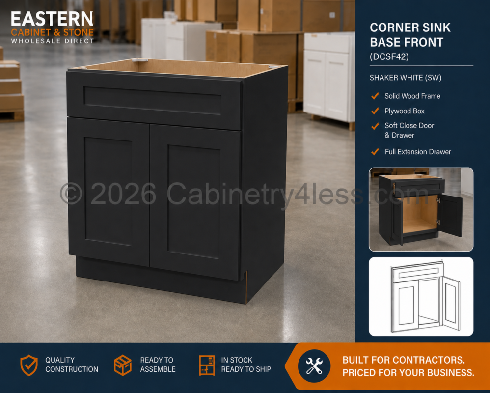 IB-DCSF42 – Iron Black Corner Sink Base Front (DCSF42)