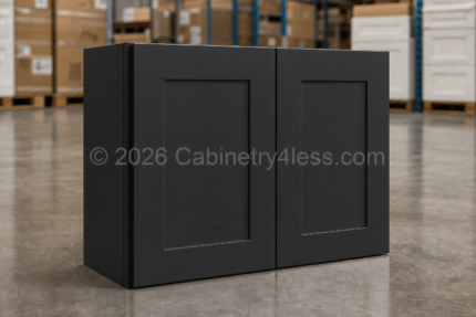 Iron Black Wall Cabinet Double Doors 15″H
