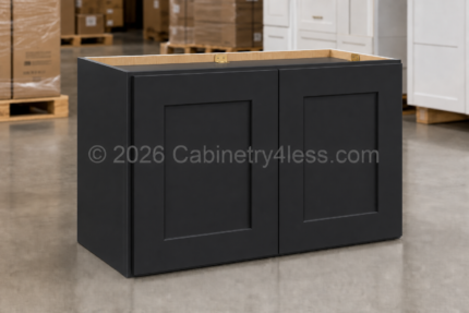 Iron Black Wall Cabinet Double Doors 18″H