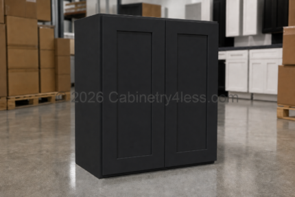 Iron Black Wall Cabinet Double Doors 36″H