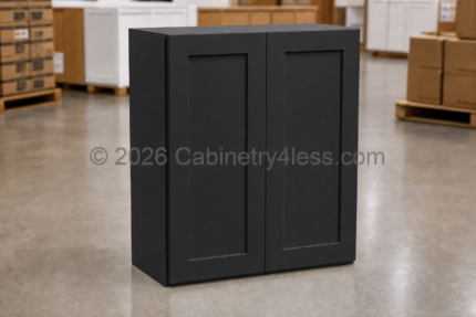 Iron Black Wall Cabinet Double Doors 42″H