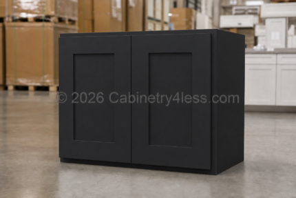 Iron Black Refrigerator Wall Cabinet Double Doors 24″H