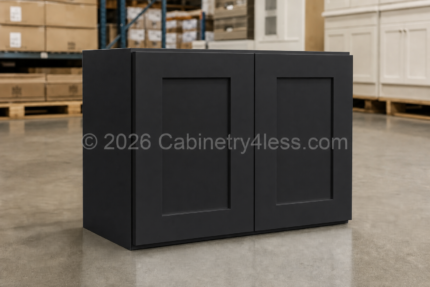 Iron Black Refrigerator Wall Cabinet Double Doors 33″W