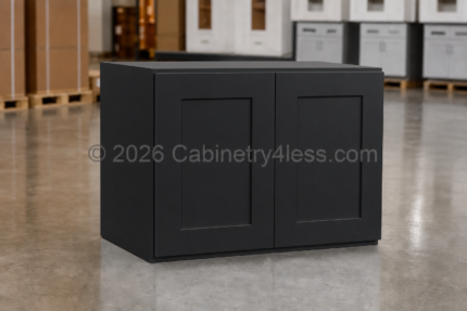 Iron Black Refrigerator Wall Cabinet Double Doors 36″W