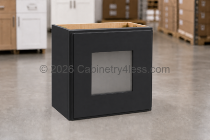 Iron Black Wall Cabinet Single Glass Door 12″H