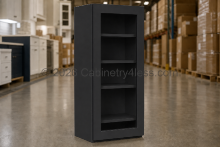 Iron Black Wall Cabinet Single Glass Door 42″H