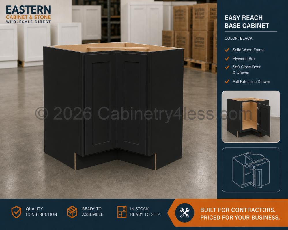 Matte Black Easy Reach Base Cabinet