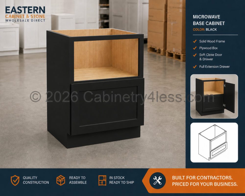 Matte Black Microwave Base Cabinet