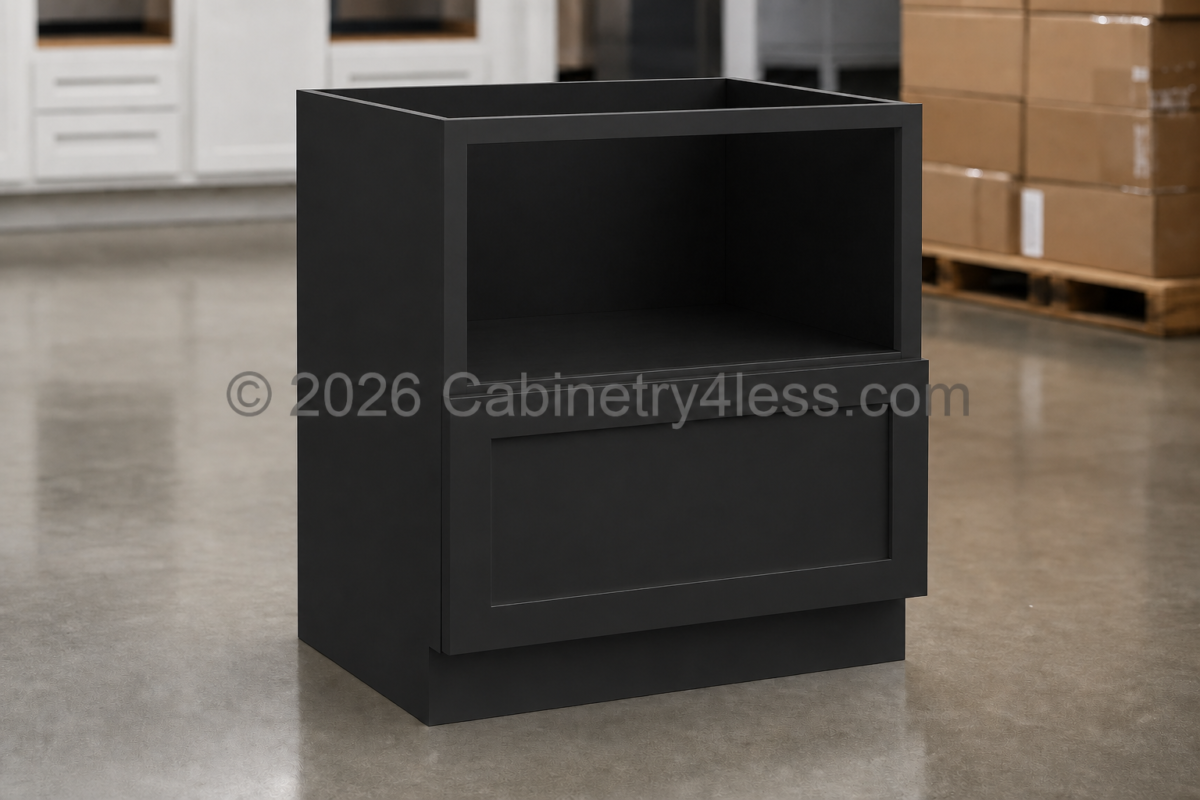 Matte Black Microwave Base Cabinet