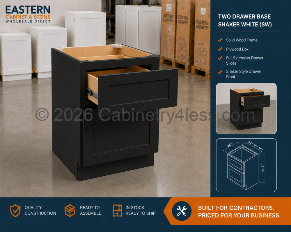 Matte Black Two Drawer Base