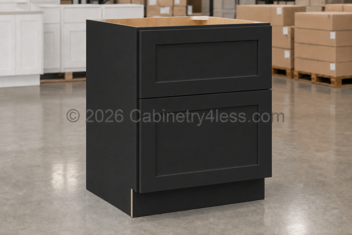 Matte Black Two Drawer Base