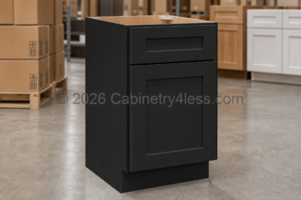 MB-BWB18 - Matte Black Base Waste Basket Cabinet (BWB18)
