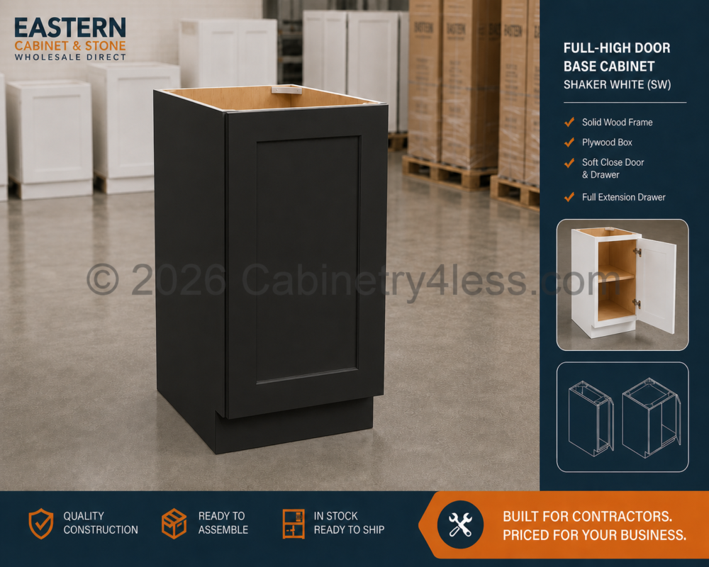 MB-FHB09 – Matte Black Full-High Door Base Cabinet (FHB09)