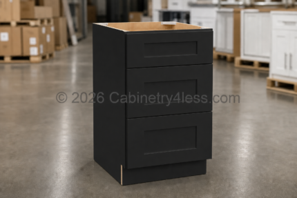 Matte Black Vanity Drawer Base Cabinet