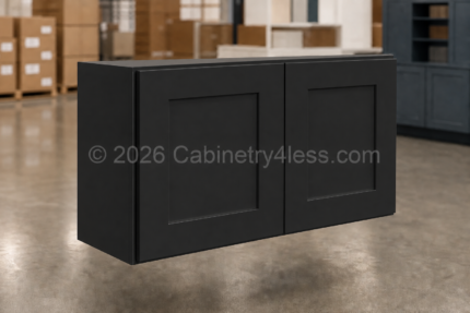 Matte Black Wall Cabinet Double Doors 12″H