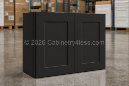 Matte Black Wall Cabinet Double Doors 15″H