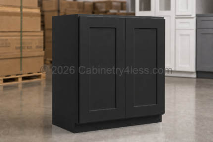 Matte Black Wall Cabinet Double Doors 24″H