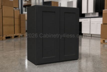 Matte Black Wall Cabinet Double Doors 36″H